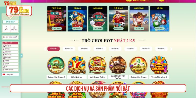 Các dịch vụ và sản phẩm nổi bật