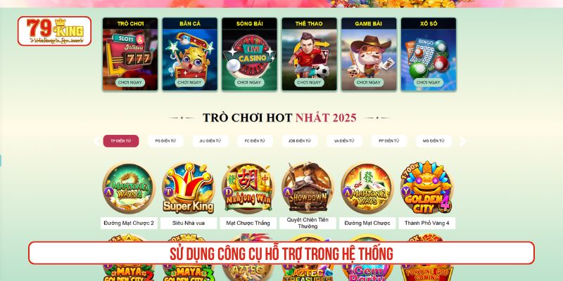Sử dụng công cụ hỗ trợ trong hệ thống